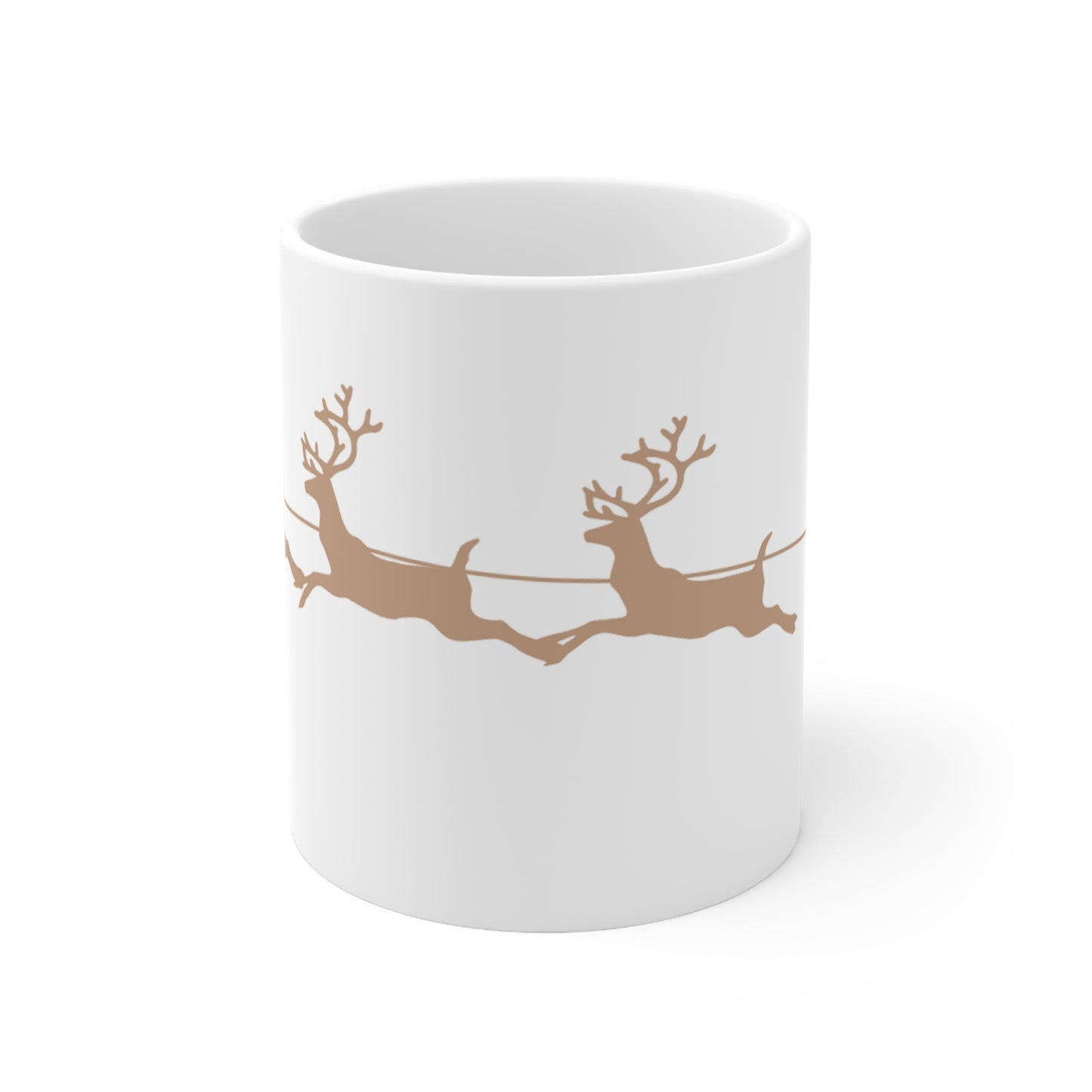 Mug de Noël, en céramique, Traineau crème du Père Noël