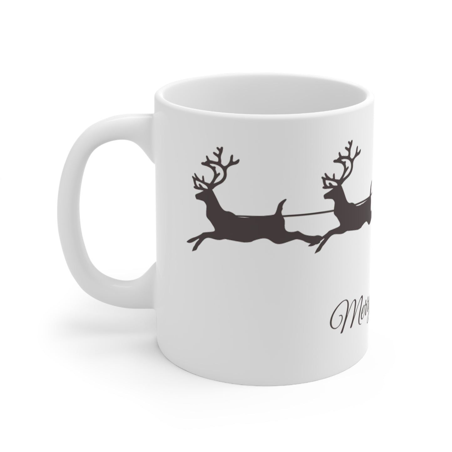 Mug de Noël, en céramique, Traineau noir du Père Noël