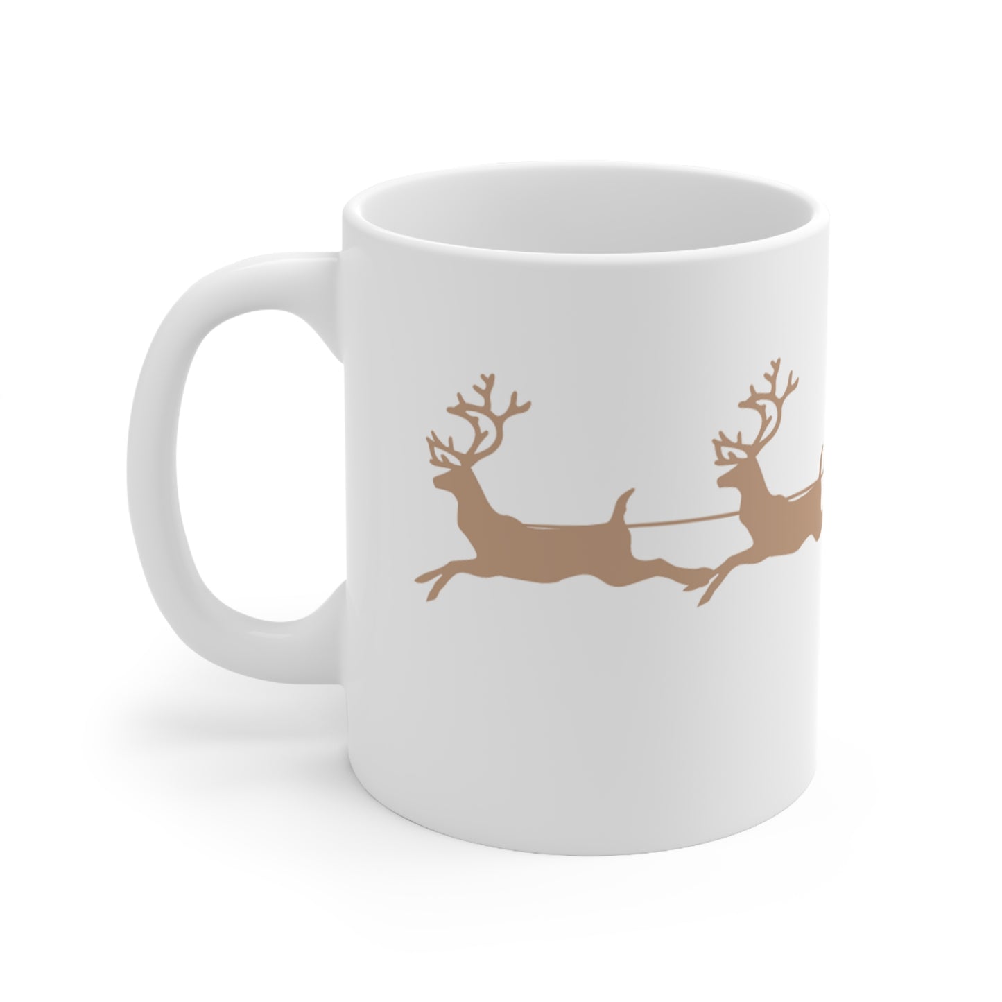 Mug de Noël, en céramique, Traineau crème du Père Noël